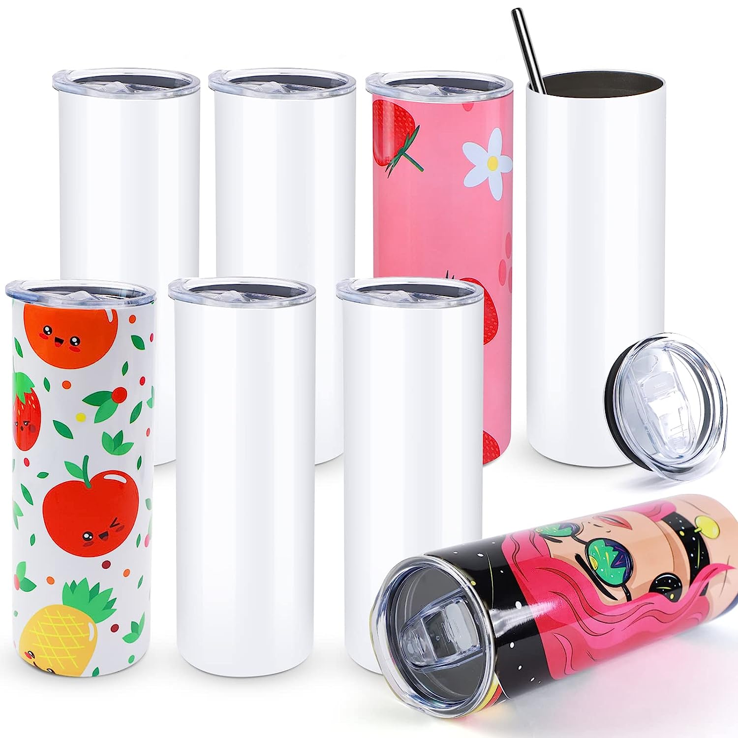Sublimation Mug White - HTVRONT 8 buah Tumbler sublimasi 20
