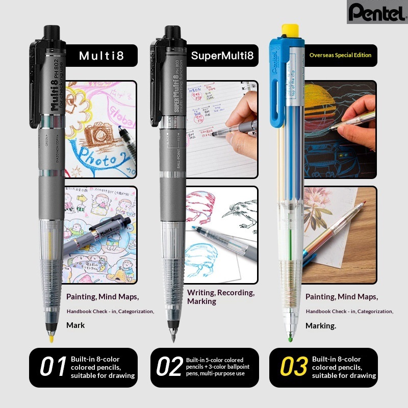 Pentel Pen Energel - Pensil Mekanik Pentel Art Multi 8